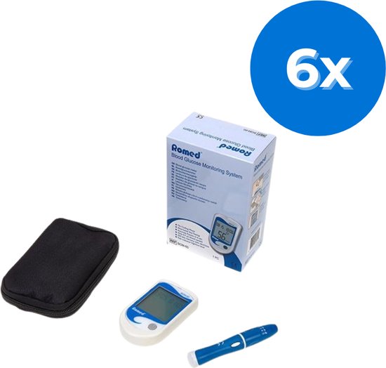 Romed Bloedsuikermeter / Bloedglucosemeter - Set van 6 doosjes Romed