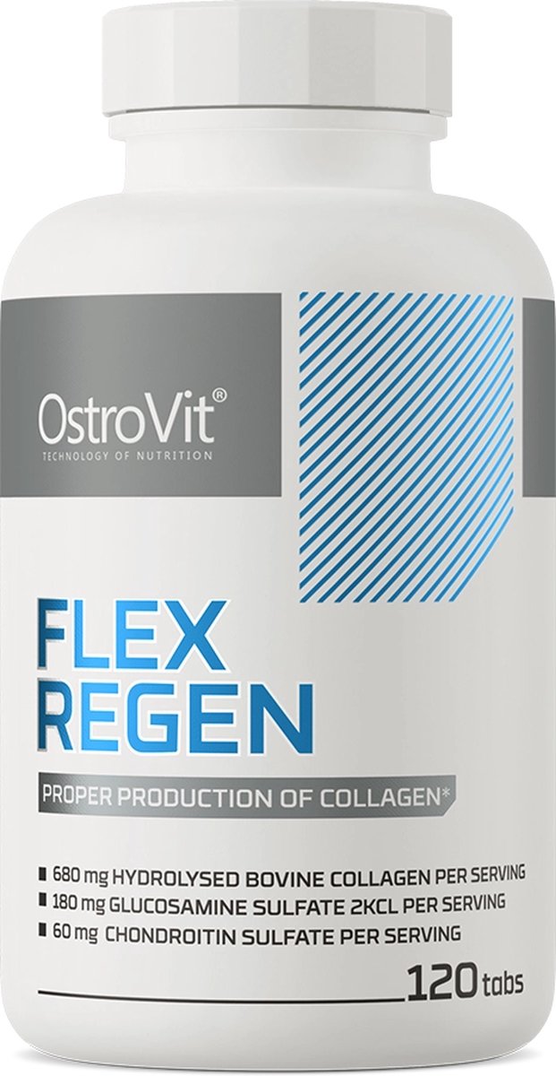 Goedkoopste OstroVit - Flex Regen - Gewrichten - 120 tabletten - Supplementen - Collagen - Glucosamine - Chondroitin - Hyaluronic acid - MSM - Frankincense oleoresin - Vitamin C - Vitamin D3 - Manganese - Laboratorium getest kwaliteit!