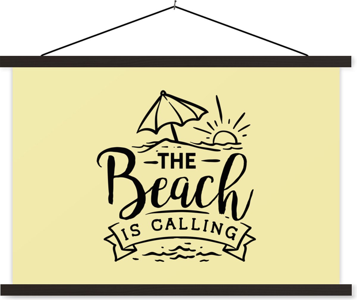 Posterhanger incl. Poster 120x80 cm - Schoolplaat - Quotes - Strand - Parasol - Textielpos
