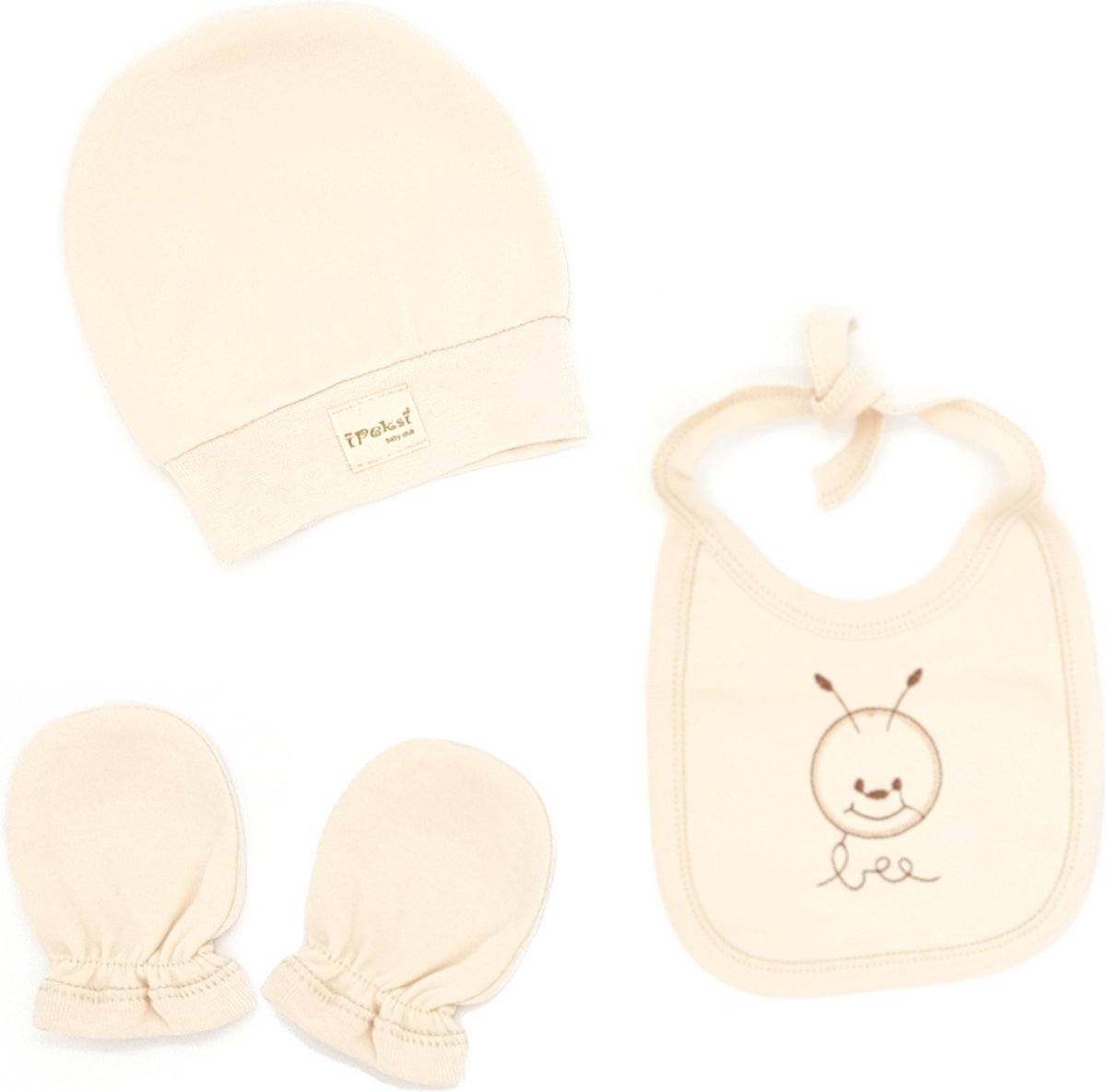 Cadeauset - 100% biologisch katoen - Set van 3 Raspberry - Pastel & Naturel