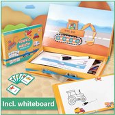 Voertuigen - Magneetboek incl. Whiteboard | Magnetische Puzzels, Voorbeeldkaarten en tekenbord in een meeneemkoffer