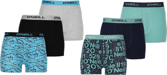 O'Neill - Heren Boxershorts - 6-pack - Blue Green - maat XL