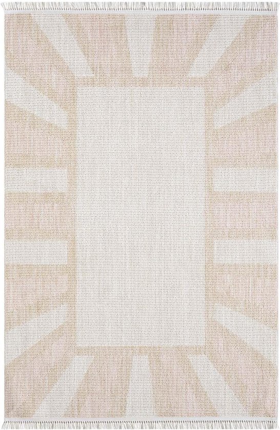 Laagpolig tapijt - modern - crème / bruin - 80x120 cm - CERES