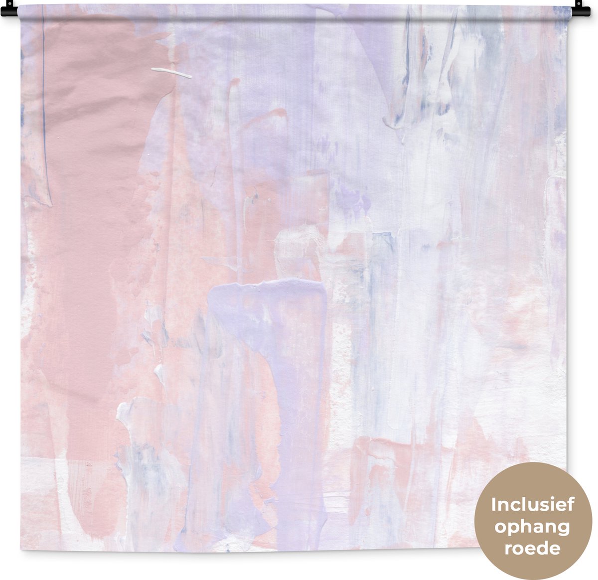 Wandkleed - Wanddoek - Verf - Pastel - Design - 120x120 cm - Wandtapijt