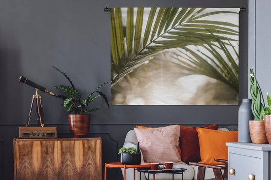 Tenture murale - Tissu mural - Palmier - Feuille de palmier - Soleil - Été - 120x90 cm - Tapisserie