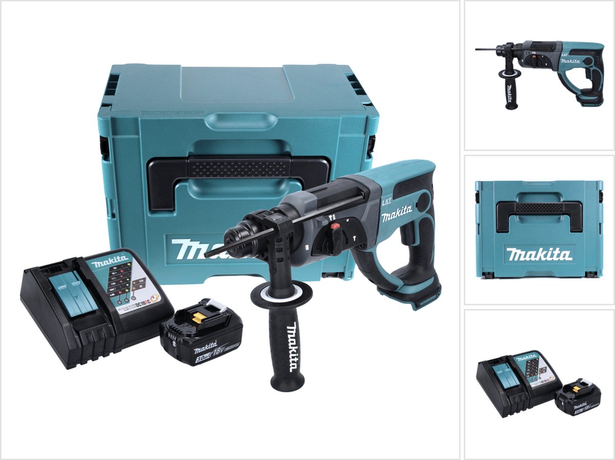 Makita DHR 202 RF1J accu combihamer 18 V 2,0 J SDS Plus + 1x accu 3,0 Ah + oplader + Makpac