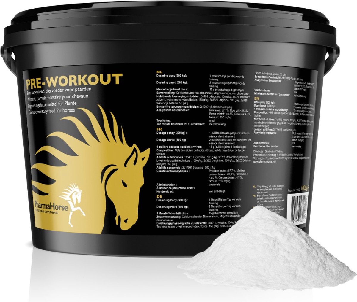Pre workout paard 1000 gram