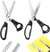 Gekartelde en Geschulpte Zigzagschaar - Professionele Schaar voor Precieze Knipwerk - Ergonomisch Ontwerp - Roestvrij Staal - Naadloos Knippen van Diverse Stoffen