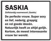Saskia Woordenboek Fotolijst met glas 50 x 70 cm - Prachtige kwaliteit - jarig - verjaardag - kado - Canvas - incl ophangsysteem - Poster - Grappig - cadeau