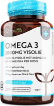 2000mg Omega 3 Visolie - 240 Hoge Dosering Omega 3 Softgel Capsules (4 Maanden Voorraad) - 660mg EPA en 440mg DHA - Nutravita