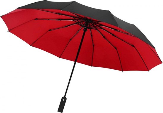 Paraplu, Compact - 105 cm - Zwart / Rood | bol