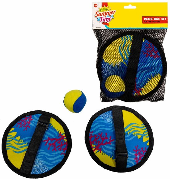 Foto: Summertime soft catch ball set blauw geel
