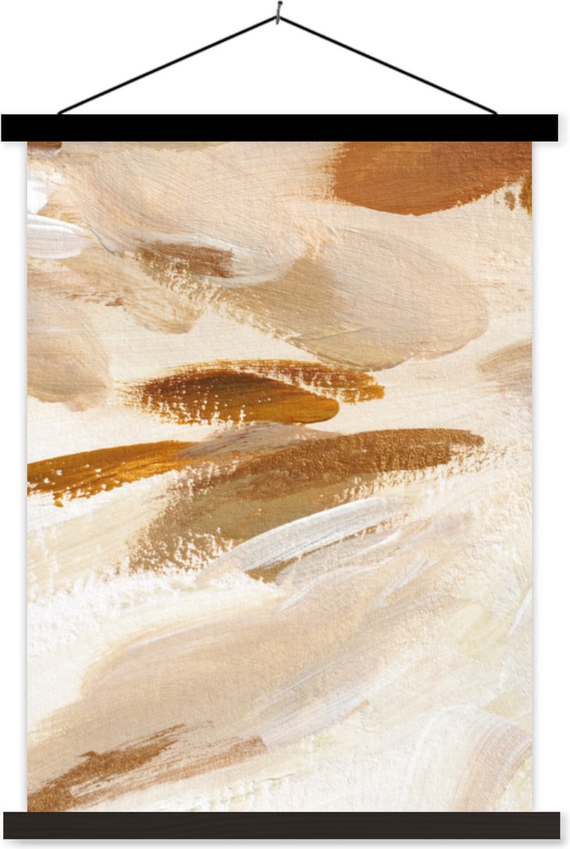 Posterhanger incl. Poster 60x80 cm - Schoolplaat - Verf - Schilderen - Bruin - Textielpost