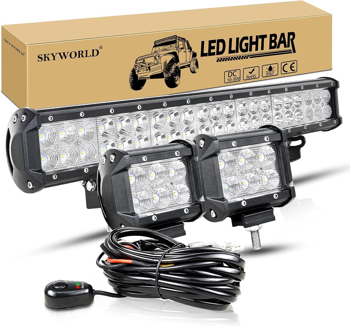Lichtbalk met Bedrading voor Vrachtwagens - Krachtige LED Verlichting - Waterdicht - Verbeterde Veiligheid en Zichtbaarheid - Eenvoudige Installatie