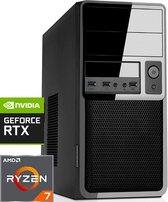 PC de bureau AMD avec Ryzen 7 - RTX 3050 - 32 Go de RAM - 1000 Go NVMe M.2 SSD - WiFi - Bluetooth - Windows 11 Pro (DT-371974)