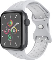 iMoshion Sport⁺ bandje voor de Apple Watch Series 1 / 2 / 3 / 4 / 5 / 6 / 7 / 8 / 9 / SE / Ultra (2) - 42 / 44 / 45 / 49 mm - Maat M/L - Grey & White