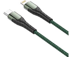 LDNIO - LC111 30w PD - Geschikt voor: USB-C naar Lightning - Snel lader - Oplaadkabel - 1 meter Kabel - Geschikt voor : Apple iPhone - X / Xs / Xs Max / 11 / 12 / 13 / 14 Pro / Pro Max / Plus / Mini - Groen - Sterke Nylon