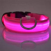 TKSTAR USB Oplaadbare LED Nachtveiligheid Knipperende Gloed Halsbanden | Roze | XL 2.5cm X 52cm/60cm