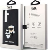 Karl Lagerfeld Back Cover – Geschikt voor – Galaxy S24 Plus 3D Rubber Karl & Choupette – Zwart