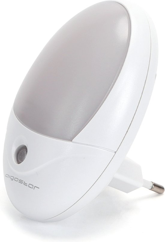 Veilleuse ovale blanc chaud avec capteur jour-nuit | 3000K - 1 Watt - 20 Lumens - 230V