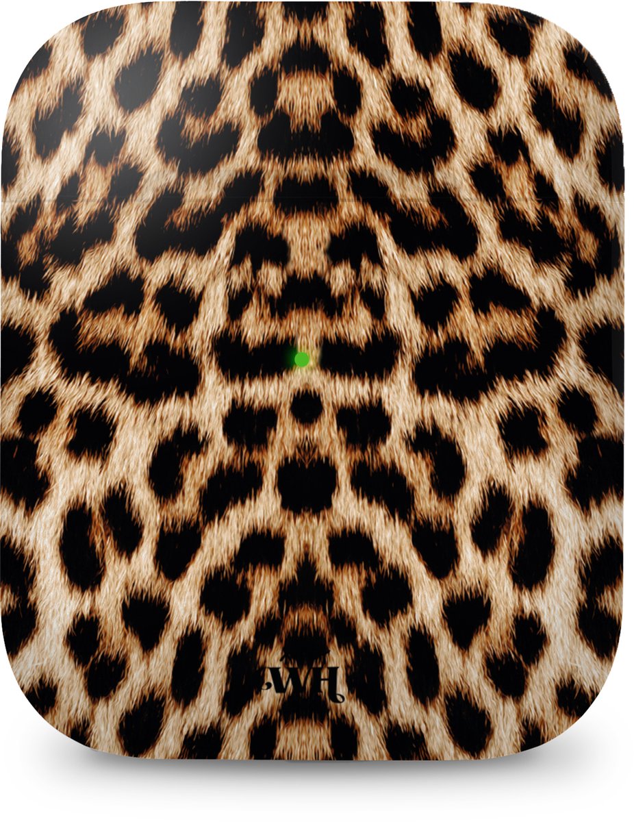 xoxo Wildhearts hoesje geschikt voor Airpods 1/2 - Wild Thing - Ook als telefoonhoesje verkrijgbaar - schokbestendige case geschikt voor Airpod 1 en 2 - koptelefoon case - Tijgerprint / luipaardprint - dierenprint hoesje - panterprint