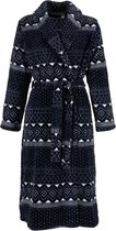 Dames badjas met Noorse print - Pastunette badjas van hoogwaardig fleece - luxe badjas voor dames - maat 36