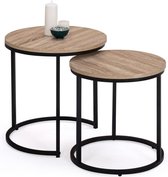 Set van 2 salontafels, uittrekbaar, Detroit rond, 40/45, industrieel design