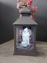 Lanterne commémorative en forme d'ange gris clair, bougie funéraire, lanterne, décoration