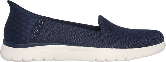 Skechers On-The-Go Flex - Clover Dames Instappers - Donkerblauw/Wit - Maat 36