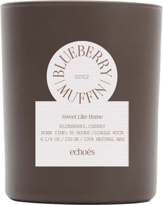 ECHOES LAB Blueberry Muffın Scented Natural Candle - 150 gr