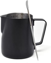 Pichet à mousse - Pot à lait - Pichet à mousse - 9 x 9 x 11 cm - Zwart, Argent