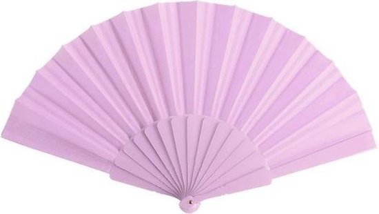 2x Spaanse handwaaier lichtroze 23 cm - Festival waaier - Spaanse waaier