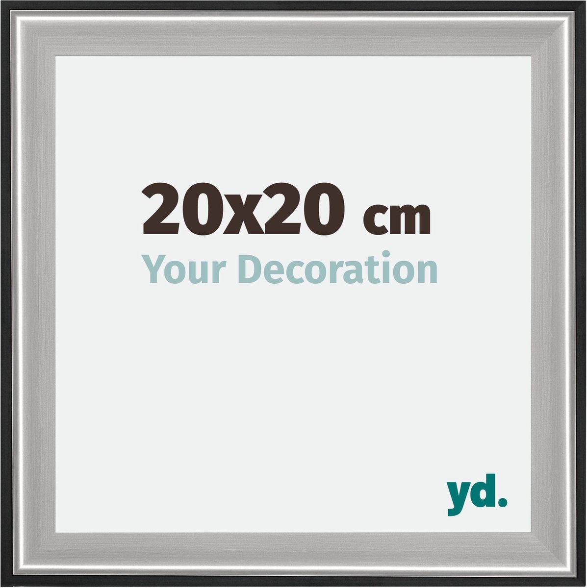 yd. Your Decoration - Fotolijst 20x20 cm - Hout - Zwart Zilver Gepolijst - Birmingham