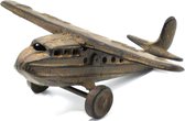 Boutique Trukado - Miniatuur Vliegtuig - gietijzer - Vintage look - robuuste uitstraling - (lxbxh) ca 18,5cm x 19cm x 7cm