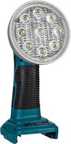 Krylanso® - Lampe de chantier LED pour batterie Makita LXT 14,4 V- 18 V - Interface USB : 5V 2,1A - Tête de lampe orientable - Compacte et maniable - 9 Watt - 1000 Lumen (livrée sans batterie ni chargeur)