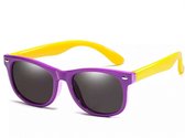Kinder-zonnebril voor jongens/meisjes - kindermode - fashion - zonnebrillen - paars montuur - gele poten