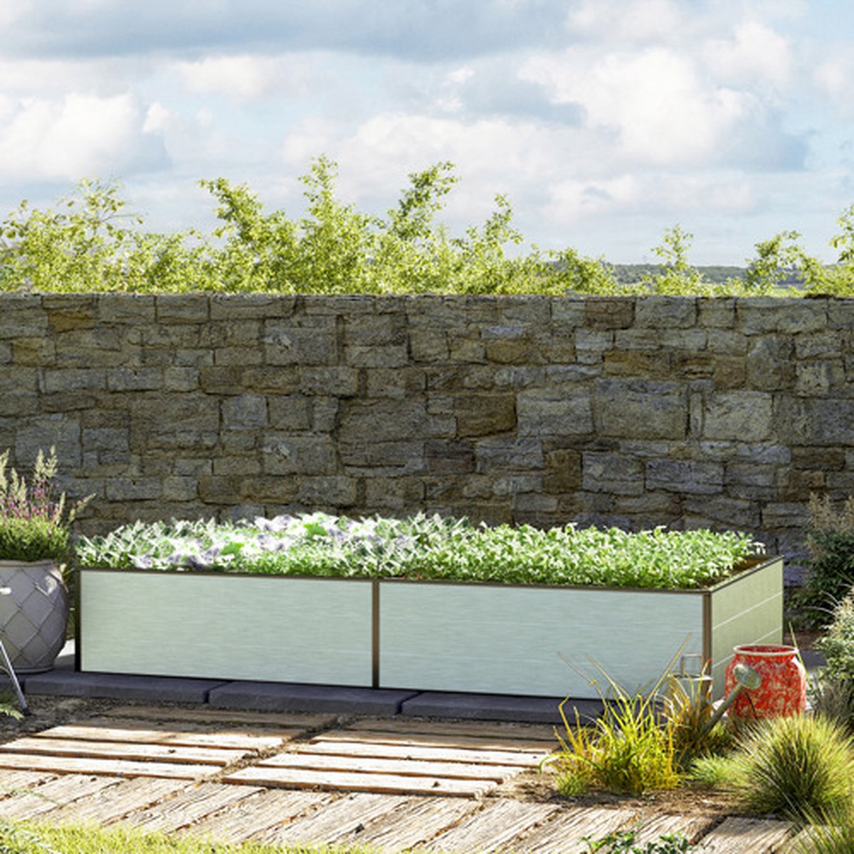 GFP 235 x 119 x 39 cm Moestuinbak Halfsize Aluminium (geanodiseerd)
