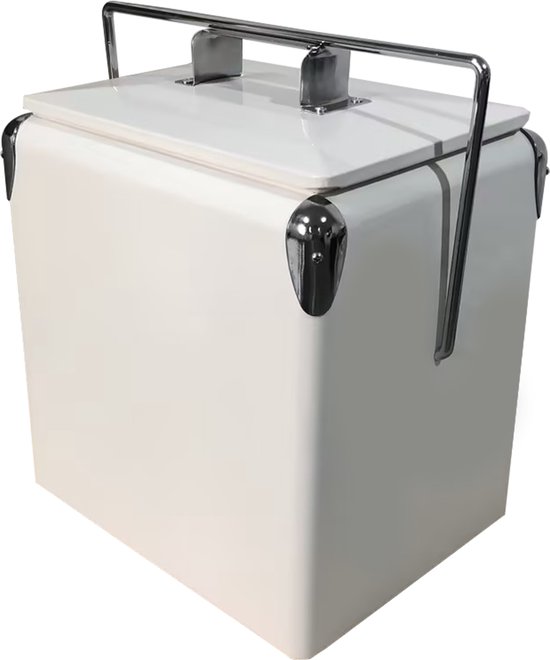 AXI Retro Cooler Mini Wit Koelbox met afneembare deksel en flesopener