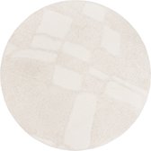 Modern Hoogpolig Vloerkleed – Ø 200 cm – Nordic Wit – Premium Woonkamer Tapijt – Japans Boho Scandi Design – Zacht en Warm, Ideaal voor de Slaapkamer