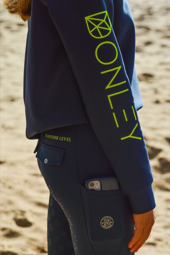 Donley winter paardrijbroek blauw comfortabel full grip mt 26 tm 44 winter rijbroek lekkere warme paardrijbroek