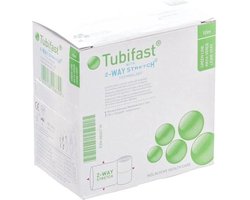 Tubifast 2-way stretch elastisch buisverband Groen (10M x 5CM)