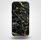Smartphonica Telefoonhoesje voor iPhone X/Xs met marmer opdruk - TPU backcover case marble design - Goud Zwart / Back Cover geschikt voor Apple iPhone X/10;Apple iPhone Xs