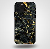 Smartphonica Telefoonhoesje voor iPhone 11 Pro met marmer opdruk - TPU backcover case marble design - Goud Zwart / Back Cover geschikt voor Apple iPhone 11 Pro