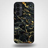 Smartphonica Telefoonhoesje voor Samsung Galaxy A54 5G met marmer opdruk - TPU backcover case marble design - Goud Zwart / Back Cover geschikt voor Samsung Galaxy A54 5G