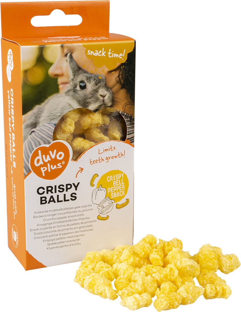 Duvoplus - Knaagdierensnack - Knaagdier - Krokante Knabbelballetjes Gele Paprika 50g Geel - 1st