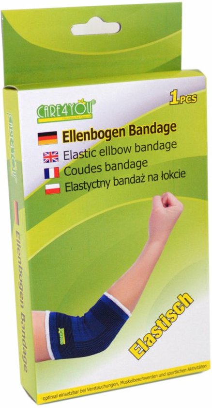 B-Home bandage/brace voor ellenboog - volwassenen - universele maat - blauw - Spieren/gewrichten ondersteuning - Sportbandage - JY&K