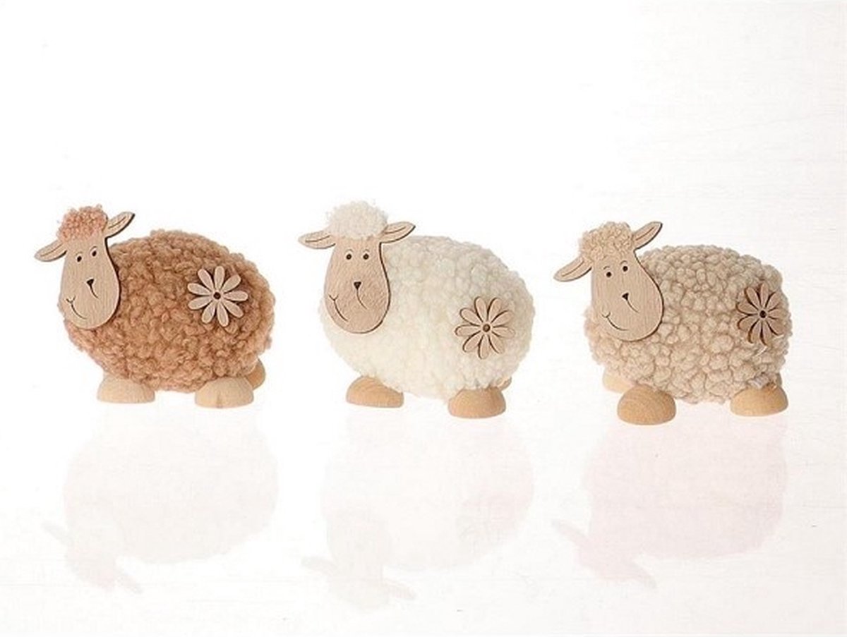 HBX Natural Living Deco schaap Falolo assorti - decoratief schaapje van HBX Natural Living
