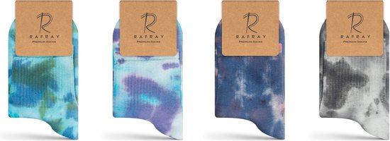RAFRAY Socks - Colored Sportsokken - Atletische sokken in Cadeaubox - Premium katoen - 4 paar - Maat 36-40