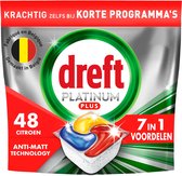 Dreft Platinum Plus All In One - Comprimés pour lave-vaisselle - Technologie Anti-terne - Citroen - 48 Capsules