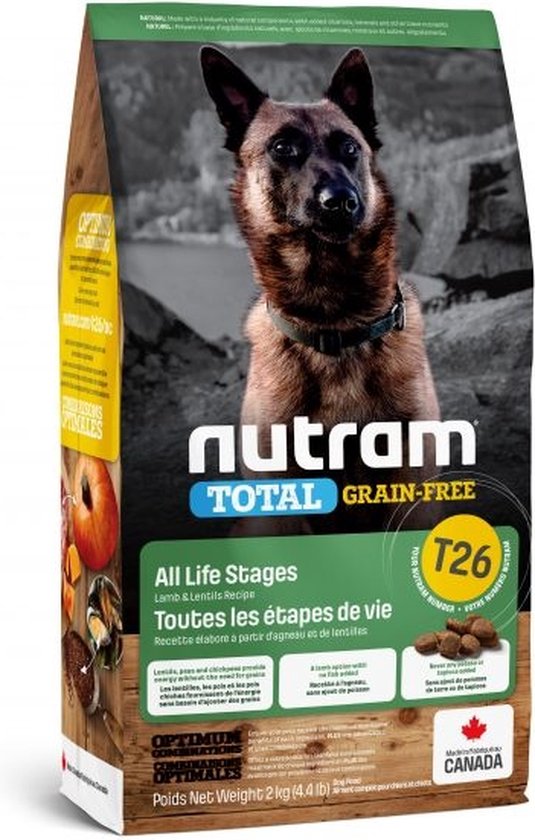 Nutram hondenvoer Graanvrij Lam & Peulvruchten T26 11,4 kg - Hond